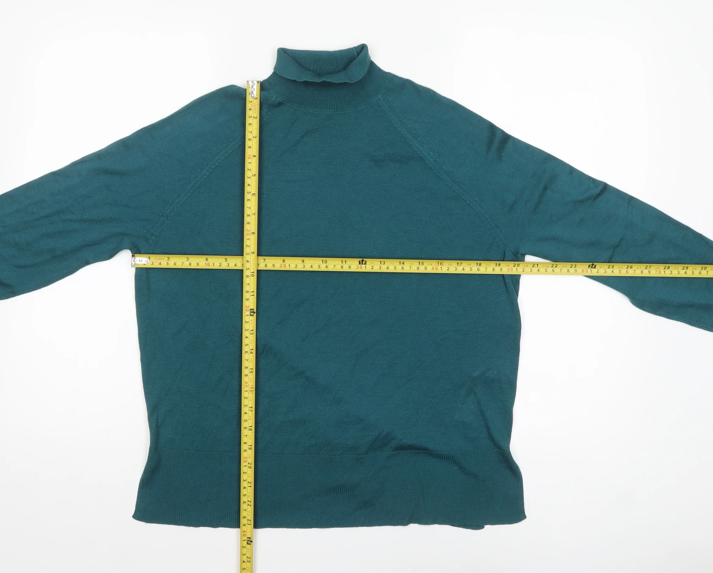 Zara Women Green Mock Neck Long Sleeve Pullover Jumper Size 8 - Image 2
