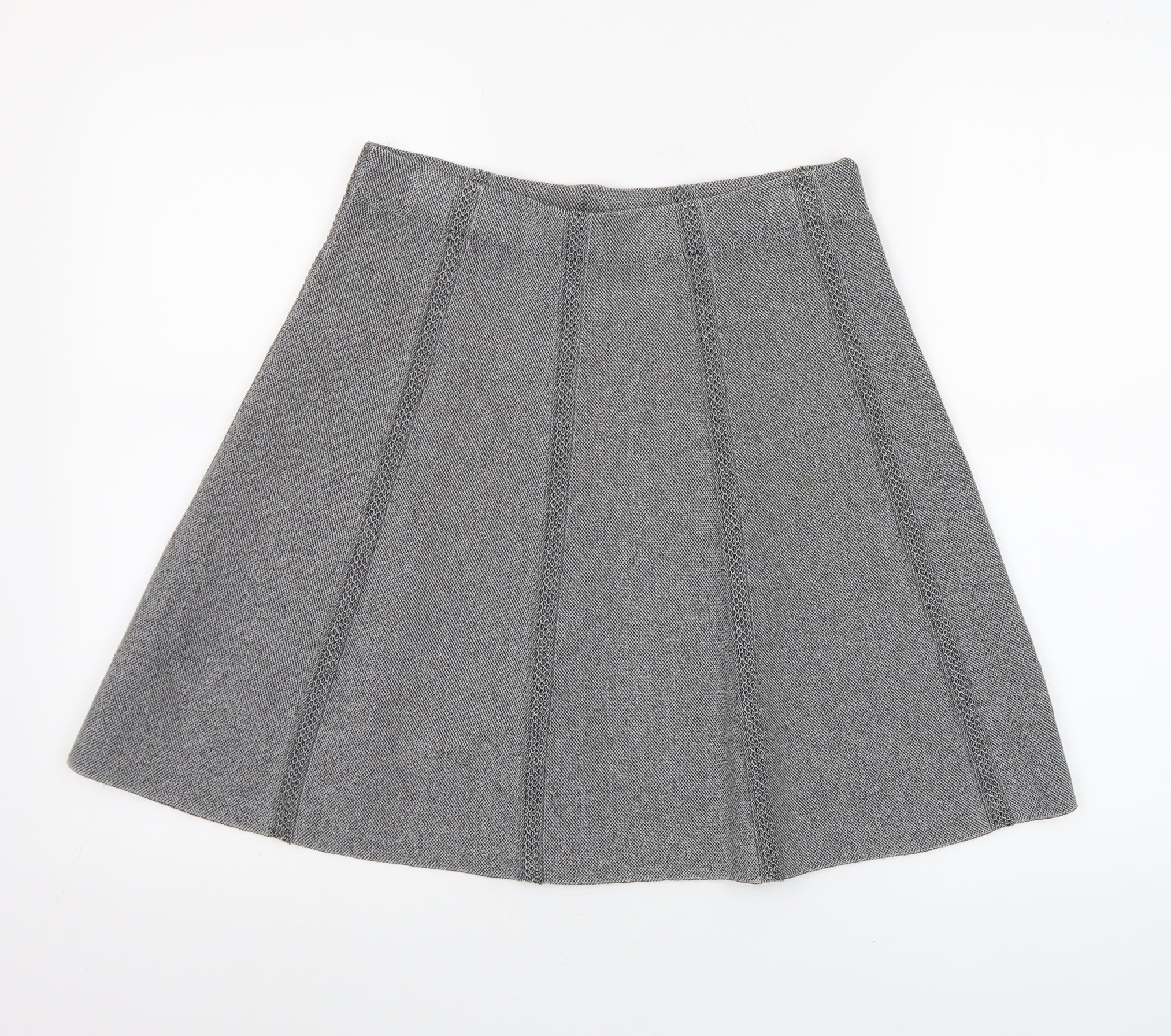 Zara Women Grey A-Line Knit Skirt Size 12