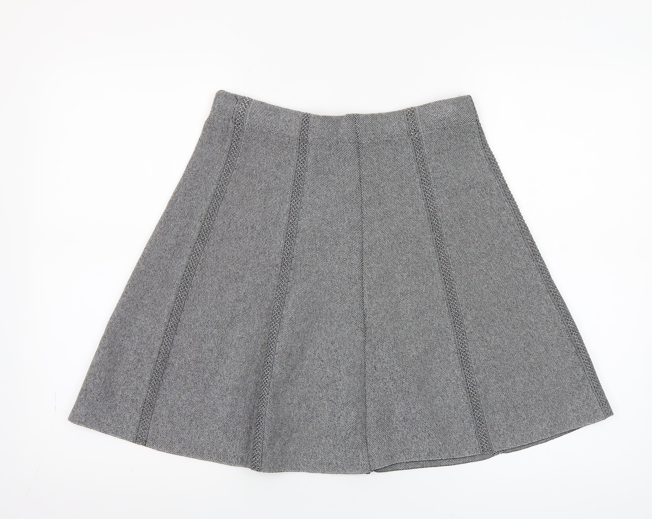 Zara Women Grey A-Line Knit Skirt Size 12 - Image 3