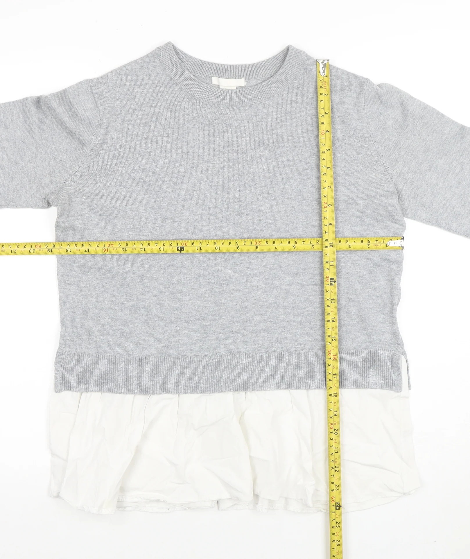 Zara Women Grey Wool Blend Pullover Jumper Size 12 Knit Top - Image 2