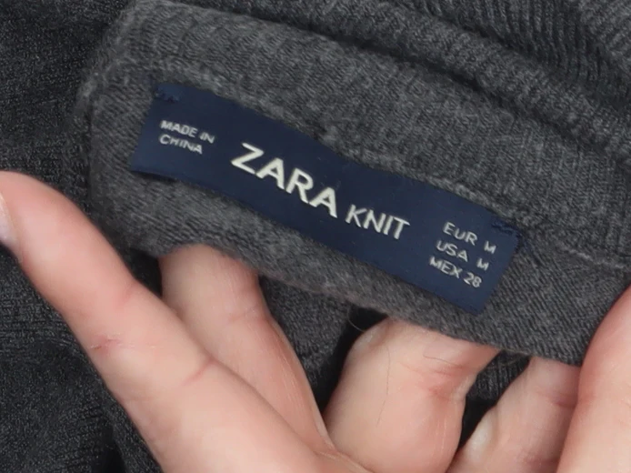 ZARA Women Grey Wool Blend Roll Neck Long Sleeve Jumper Size 12 - Image 4