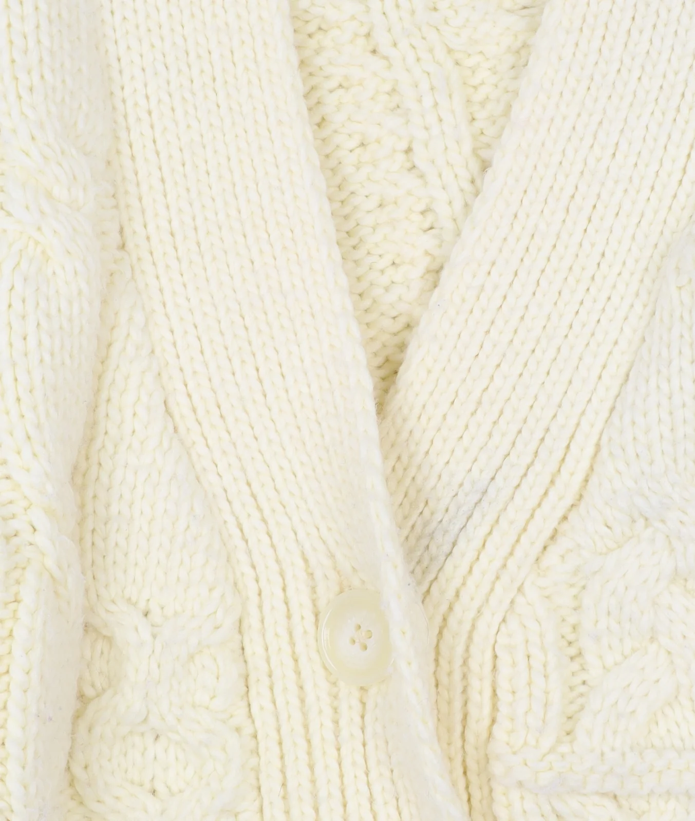 Zara Women Ivory Chunky Knit Cable Cardigan Size S - Image 4