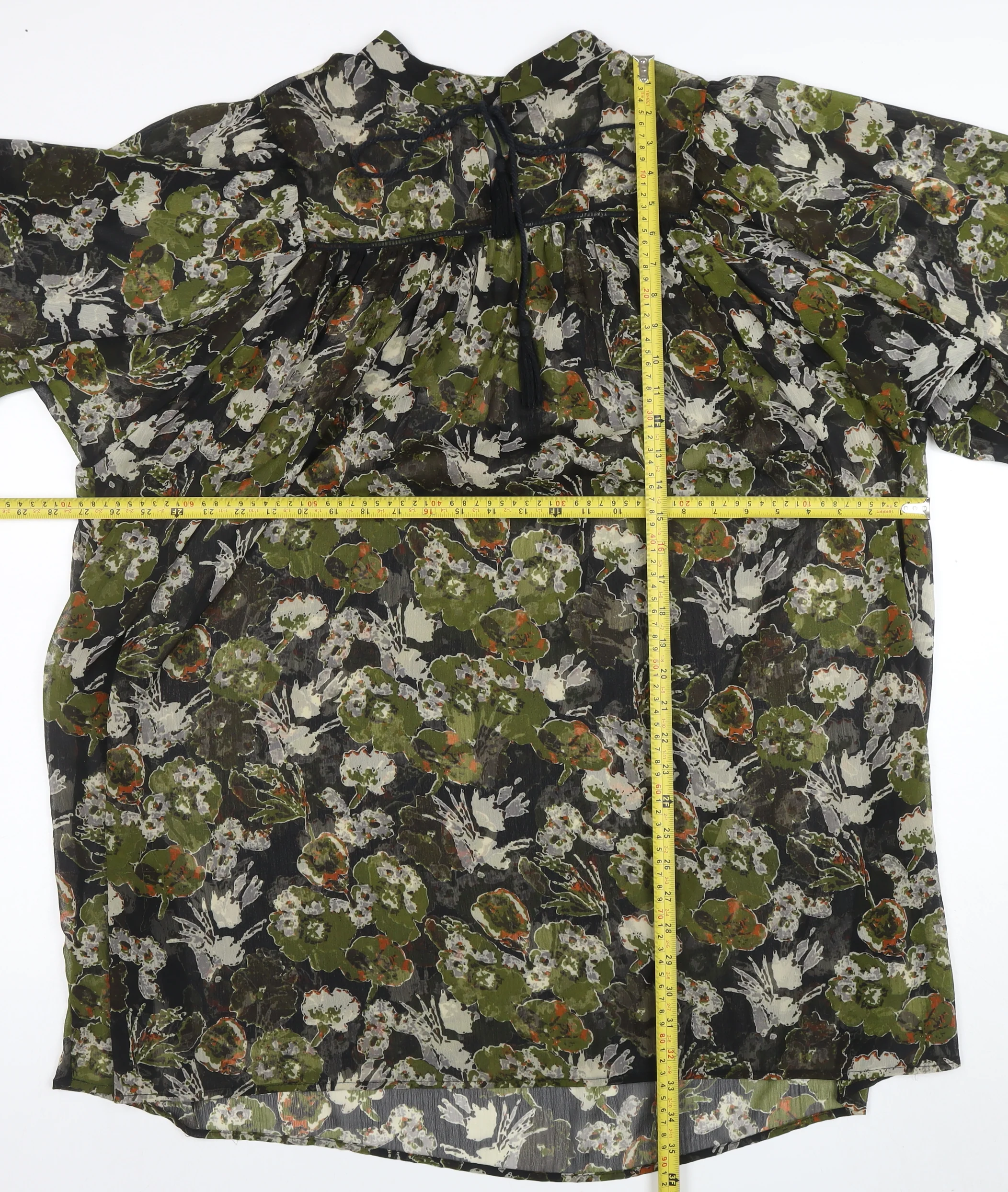 Zara Women Multicoloured Floral Shift Dress Size 12 Sheer Boho Style - Image 2