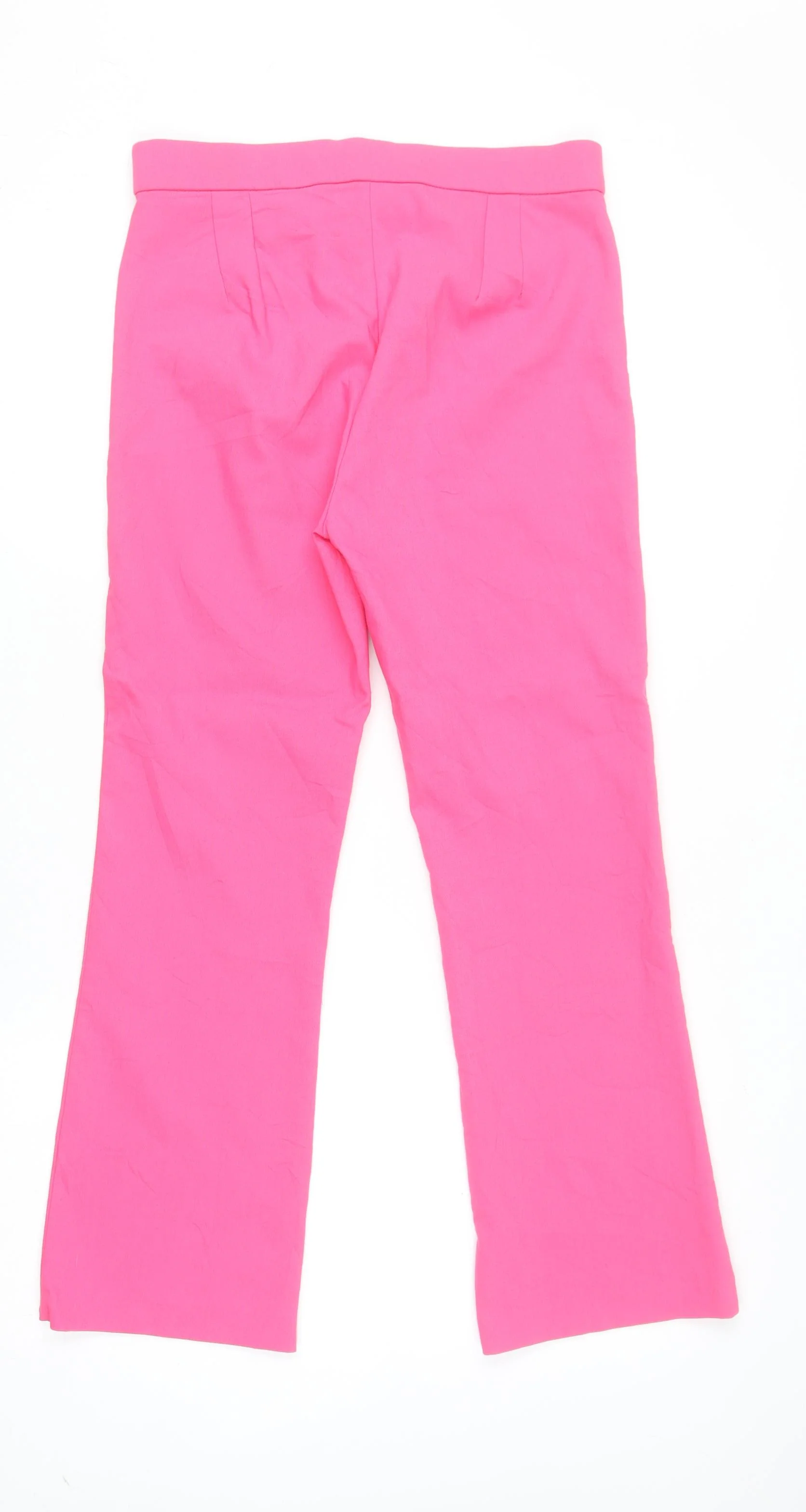 Zara Women Pink Flared Trousers Size M Cotton Blend - Image 3