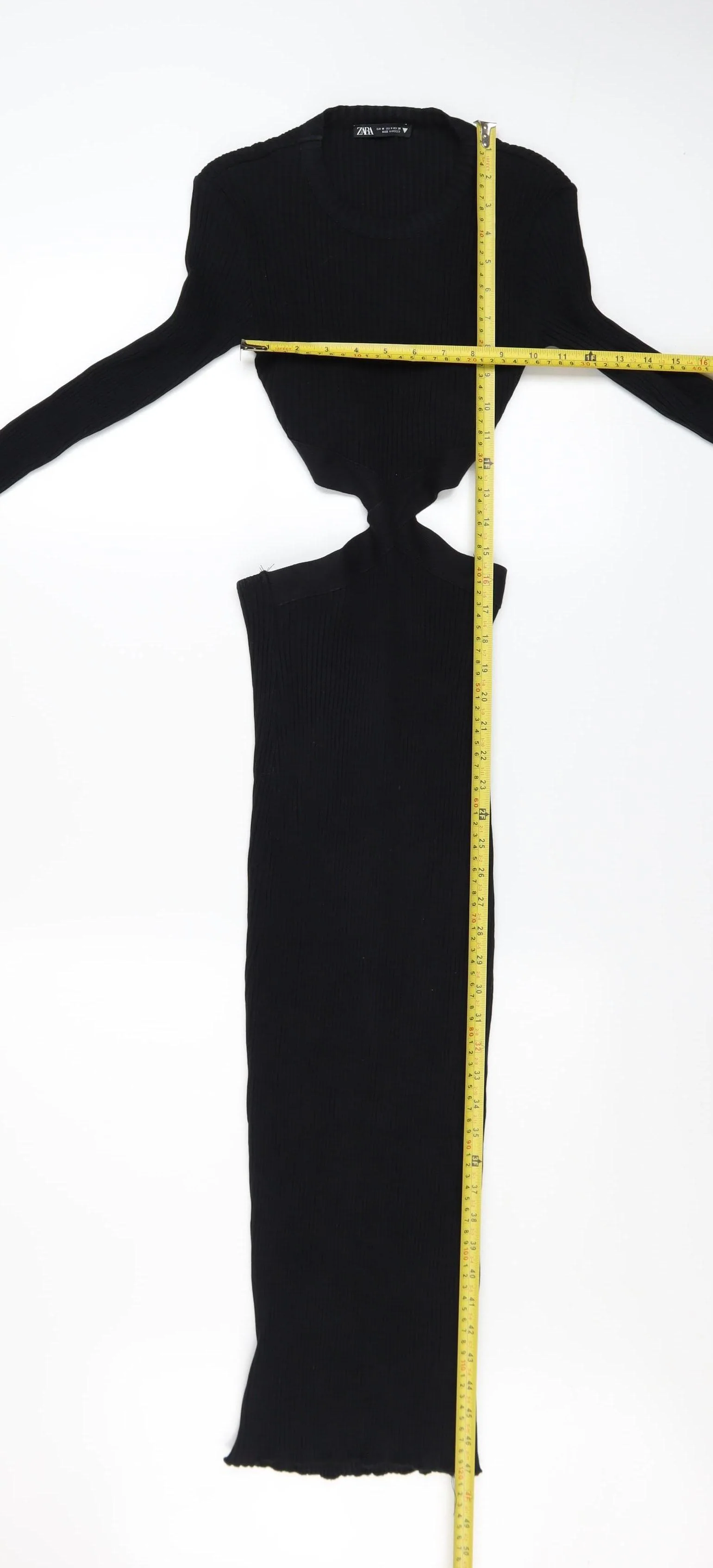 Zara Women’s Black Bodycon Midi Cut Out Dress Size 12 - Image 2