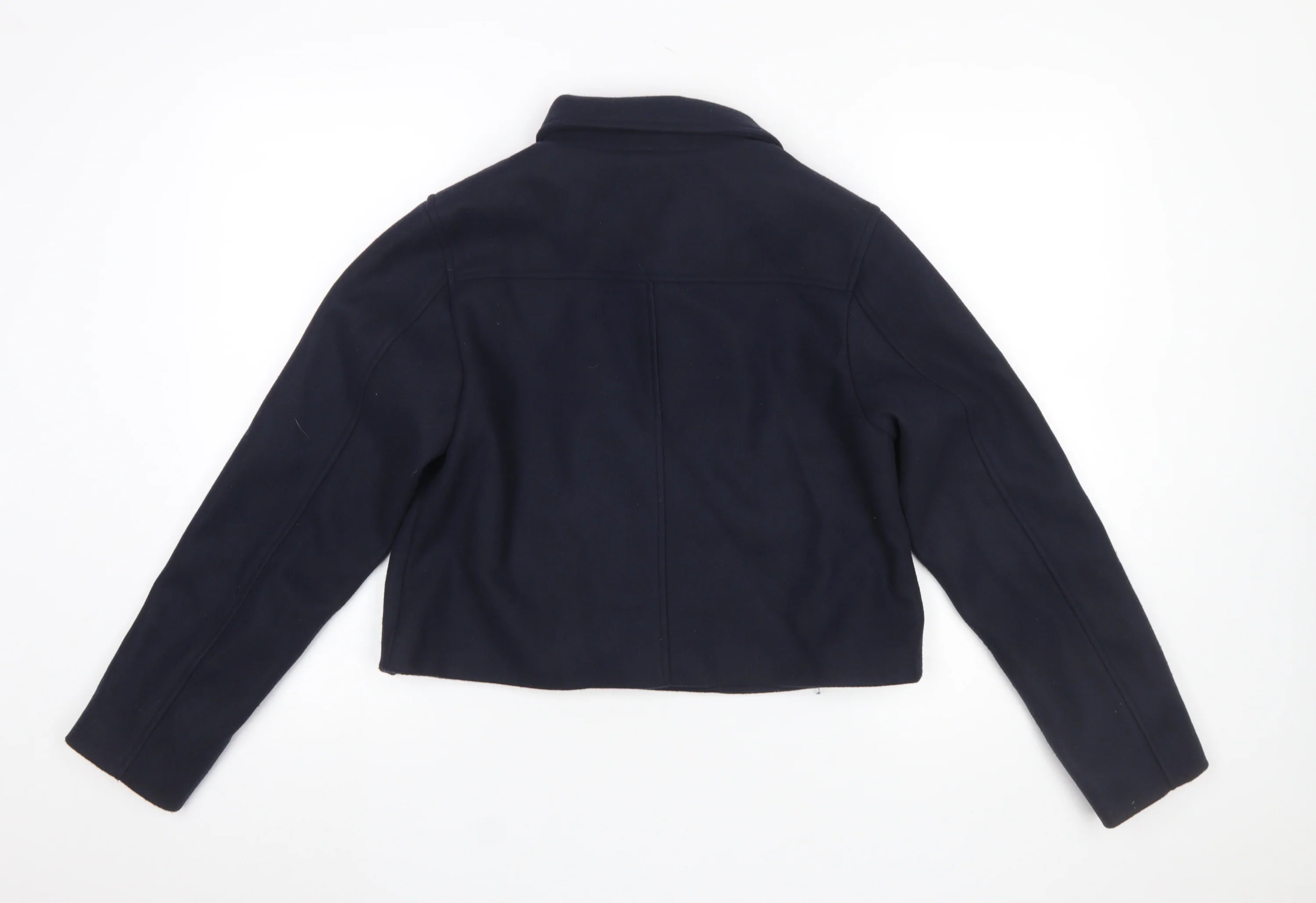Zara Women’s Blue Cropped Button Jacket Size 8 Polyester Lined - Image 3