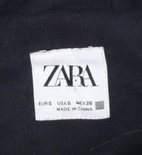 Zara Women’s Blue Cropped Button Jacket Size 8 Polyester Lined - Image 4