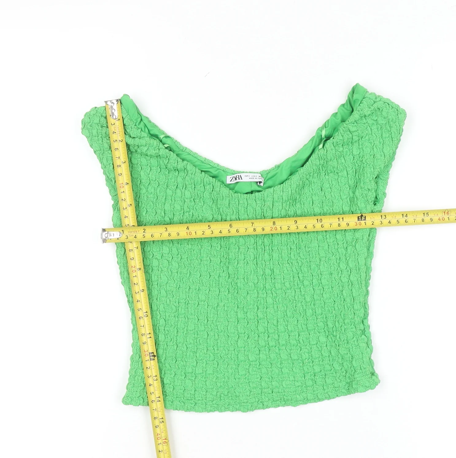 Zara Women’s Green Cropped Sleeveless Blouse M - Image 2