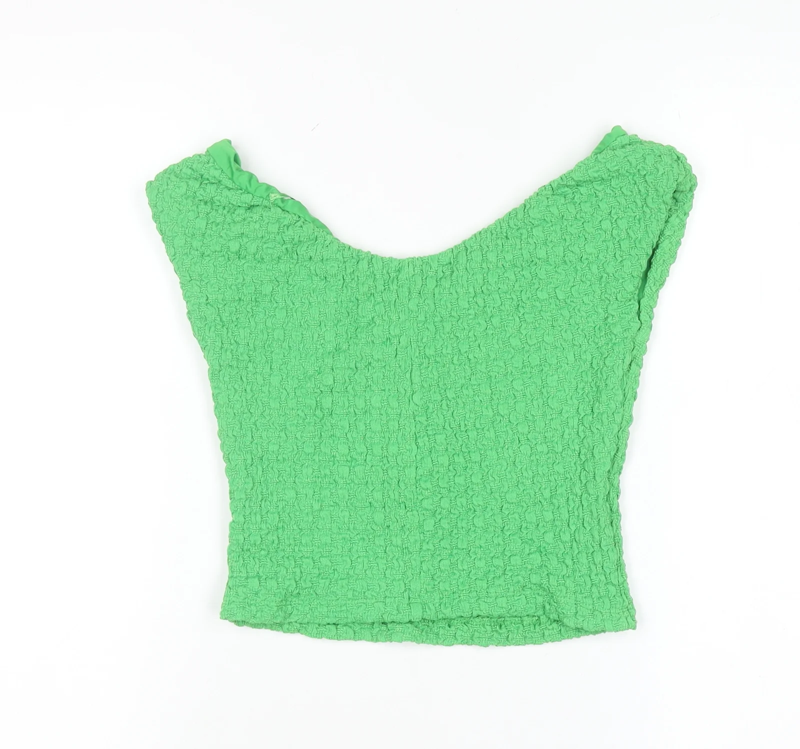 Zara Women’s Green Cropped Sleeveless Blouse M - Image 3