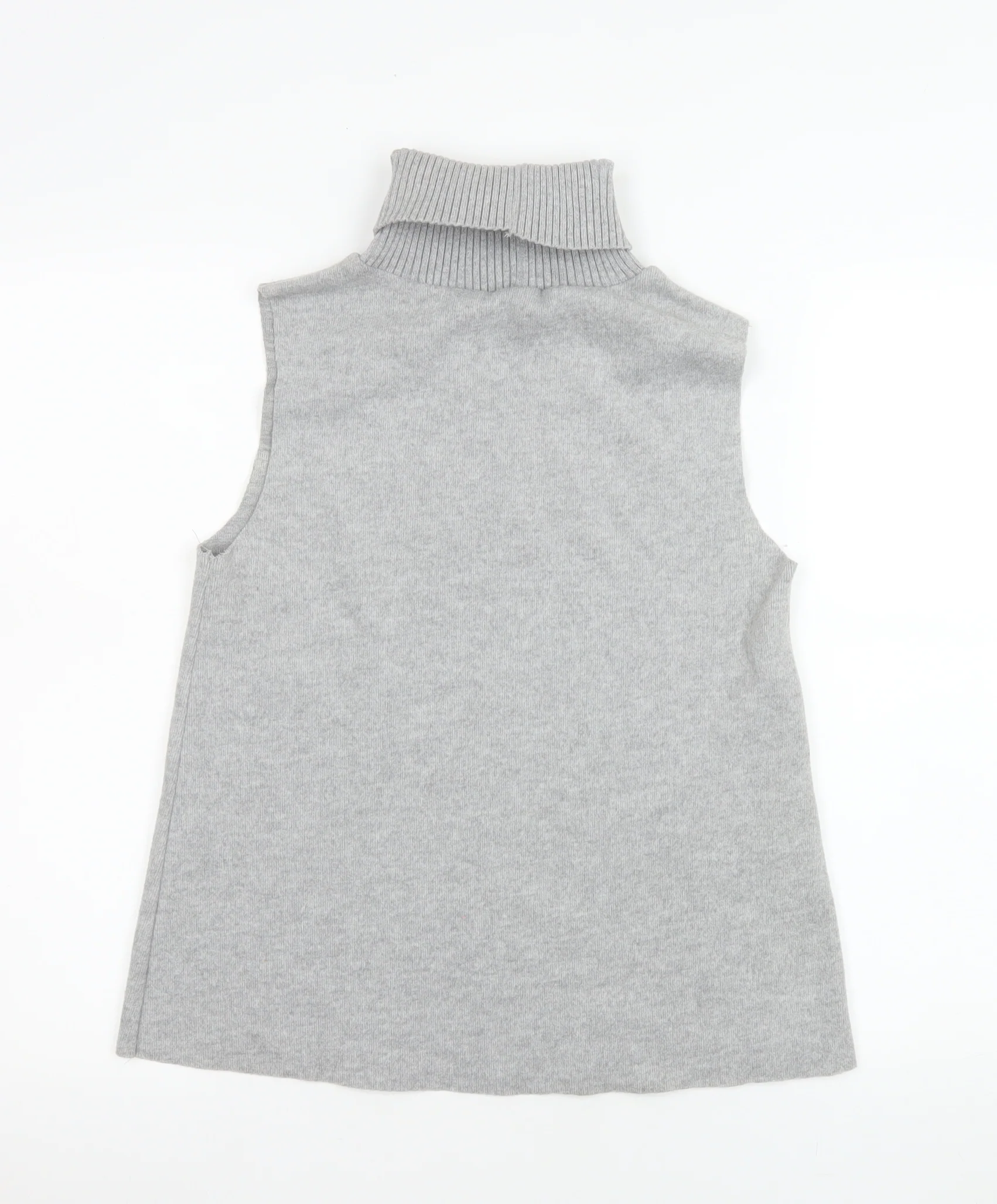 Zara Women’s Grey Sleeveless Roll Neck Knit Tank Top Size S - Image 3