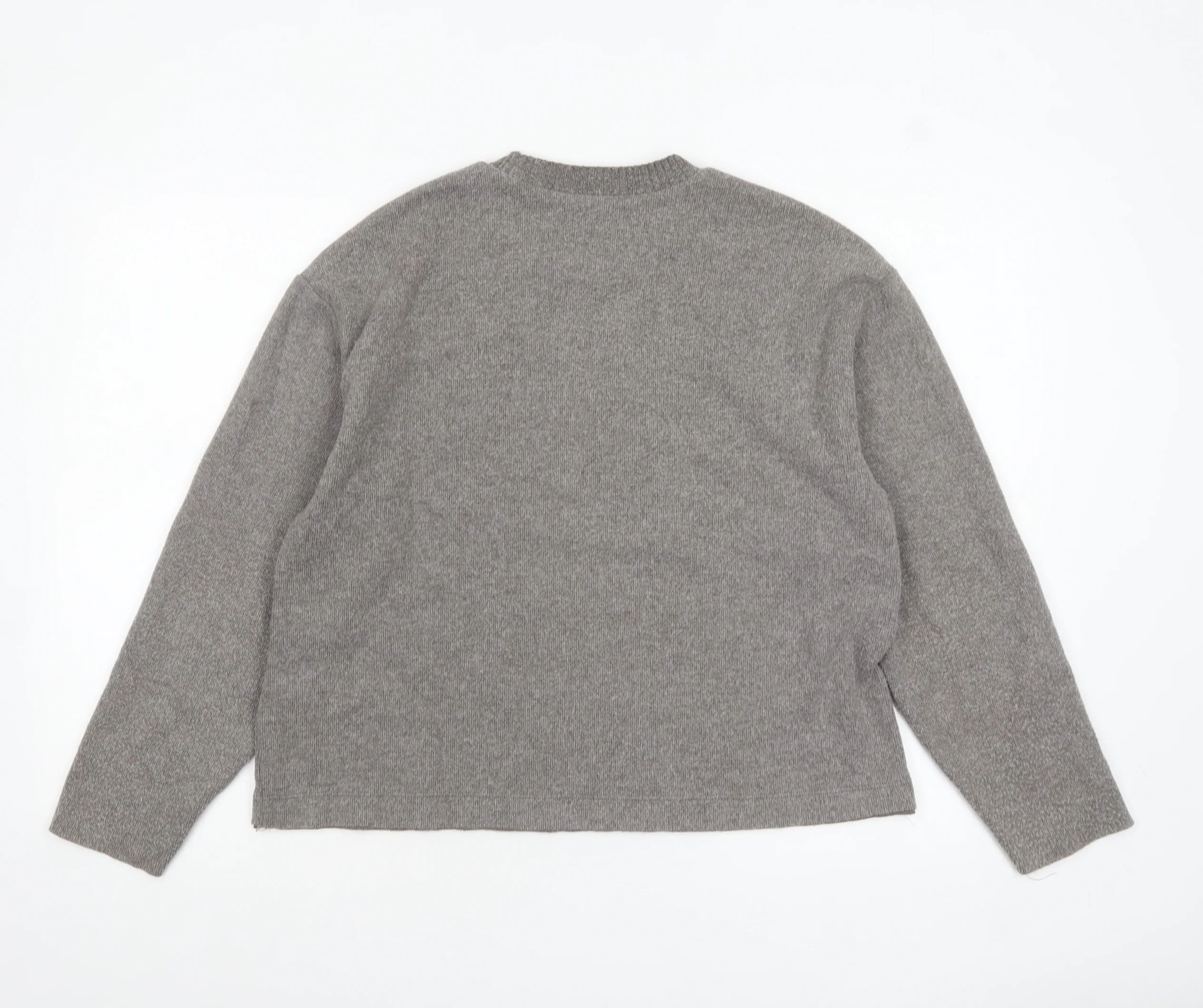 ZARA Women’s Grey Wool Blend Crew Neck Pullover Jumper Size 12 - Image 3