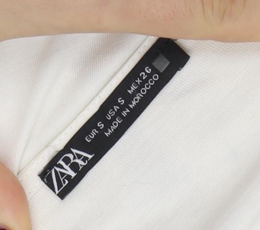 ZARA Women’s Ivory Open-Knit V-Neck Cardigan Size S - Image 4
