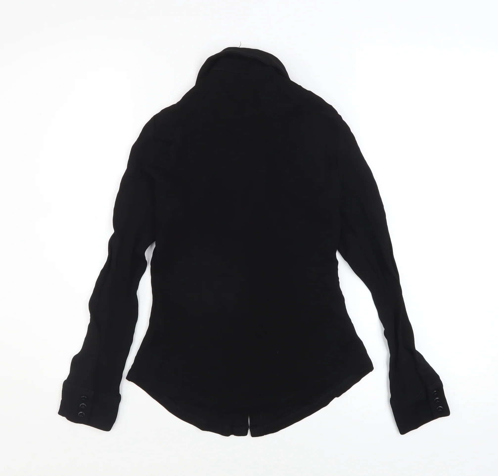 Zara Womens Black Button-Up Long Sleeve Collared Shirt Size S - Image 3