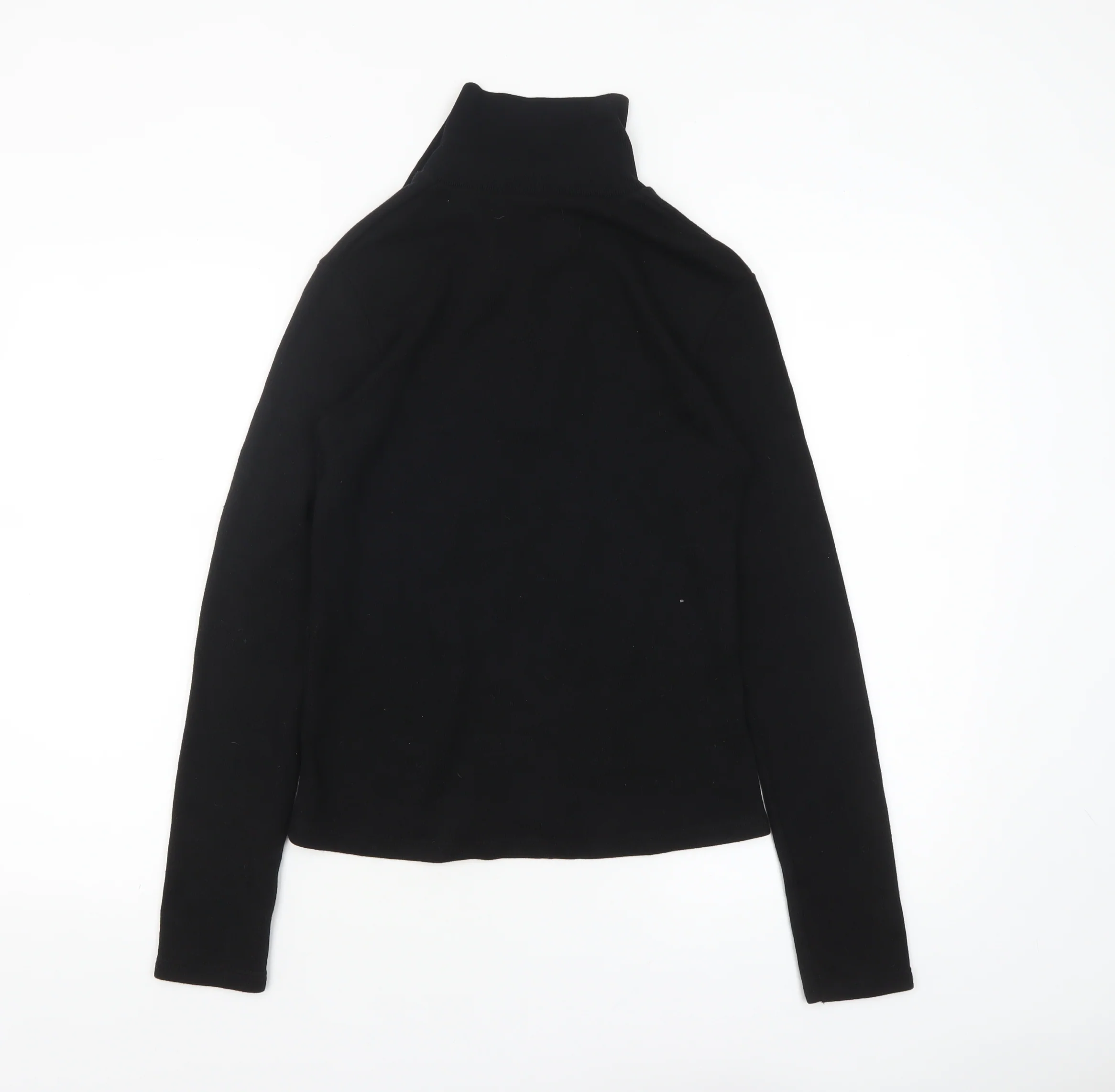 Zara Womens Black Collared Henley Knit Jumper Size S - Image 3