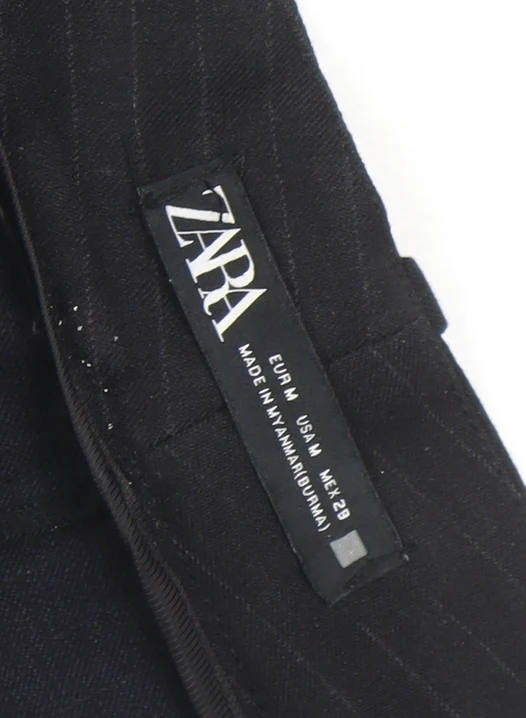 ZARA Women's Black Cropped Slim Fit Tailored Trousers Size 12 - Image 4