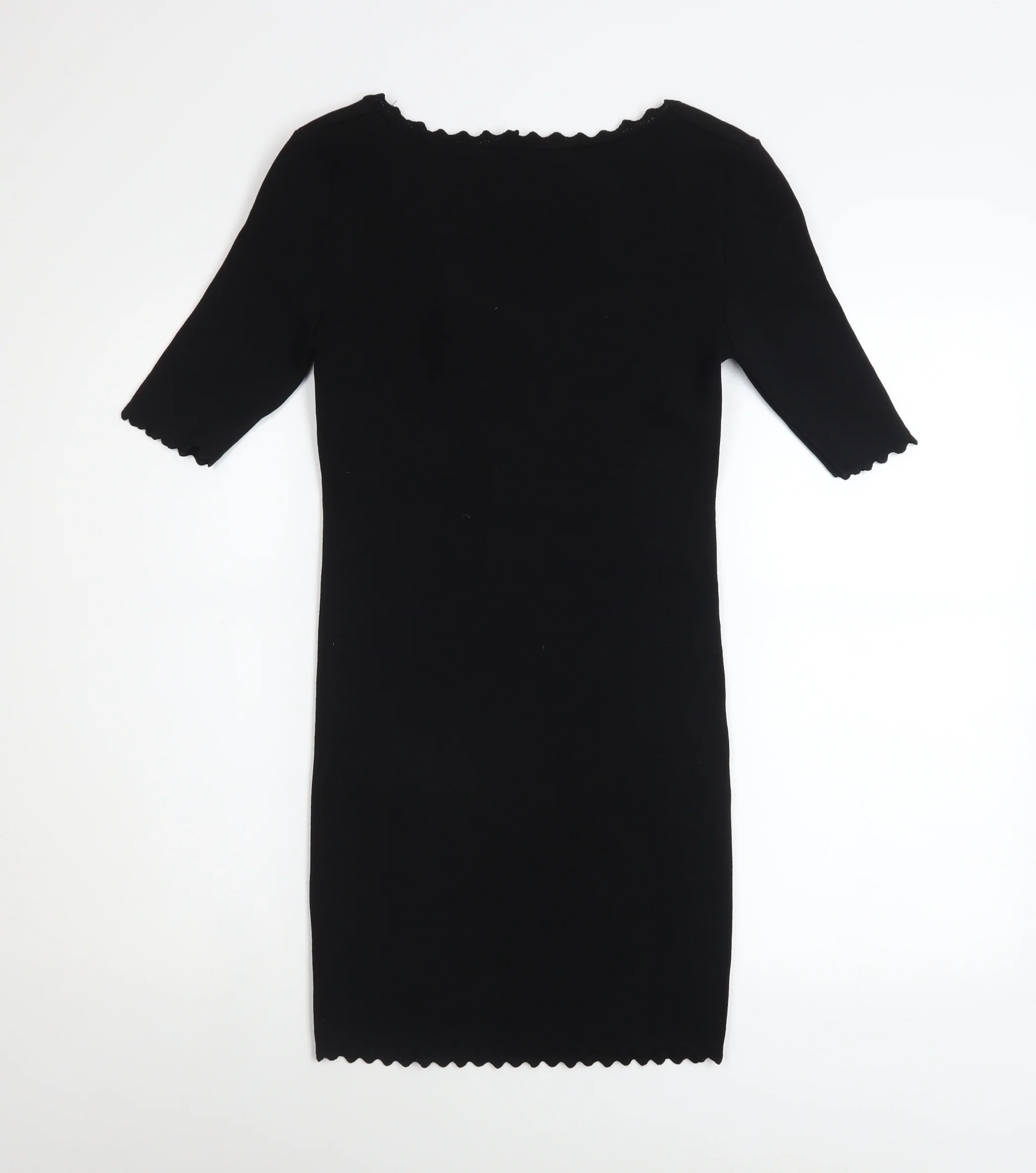 ZARA Womens Black S Bodycon Short Sleeve Knit Dress - Image 3