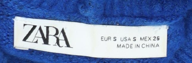 Zara Womens Blue Roll Neck Long Sleeve Pullover Jumper Size S - Image 4