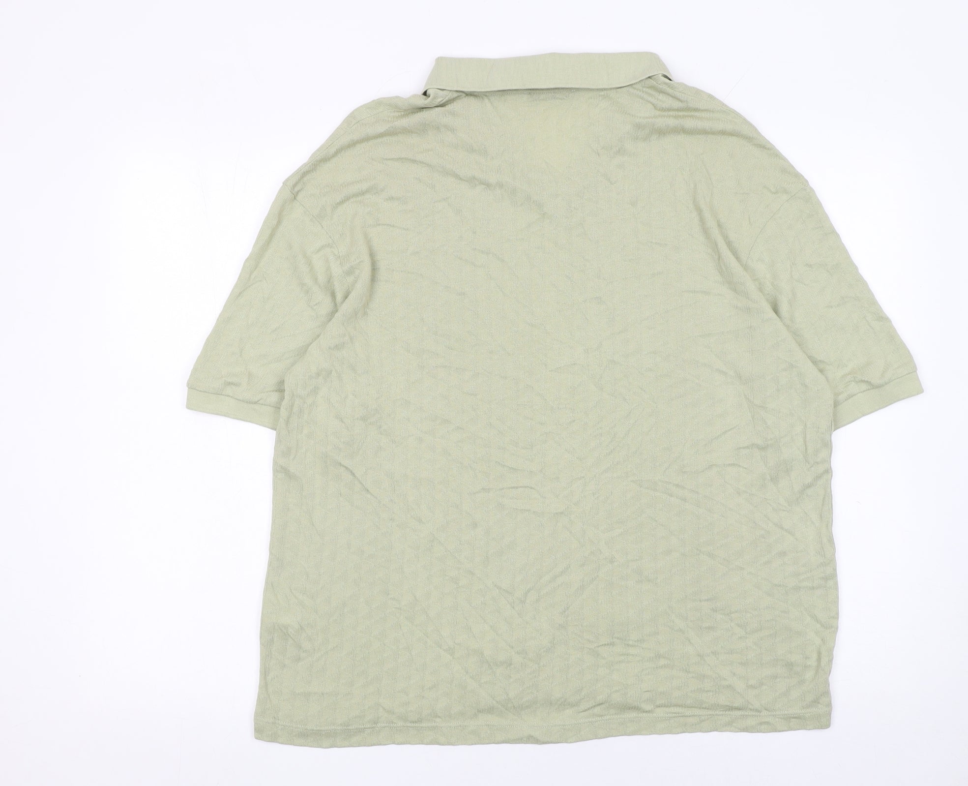 Zara Womens Green Lyocell Cotton Polo Shirt Size L Short Sleeve - Image 3