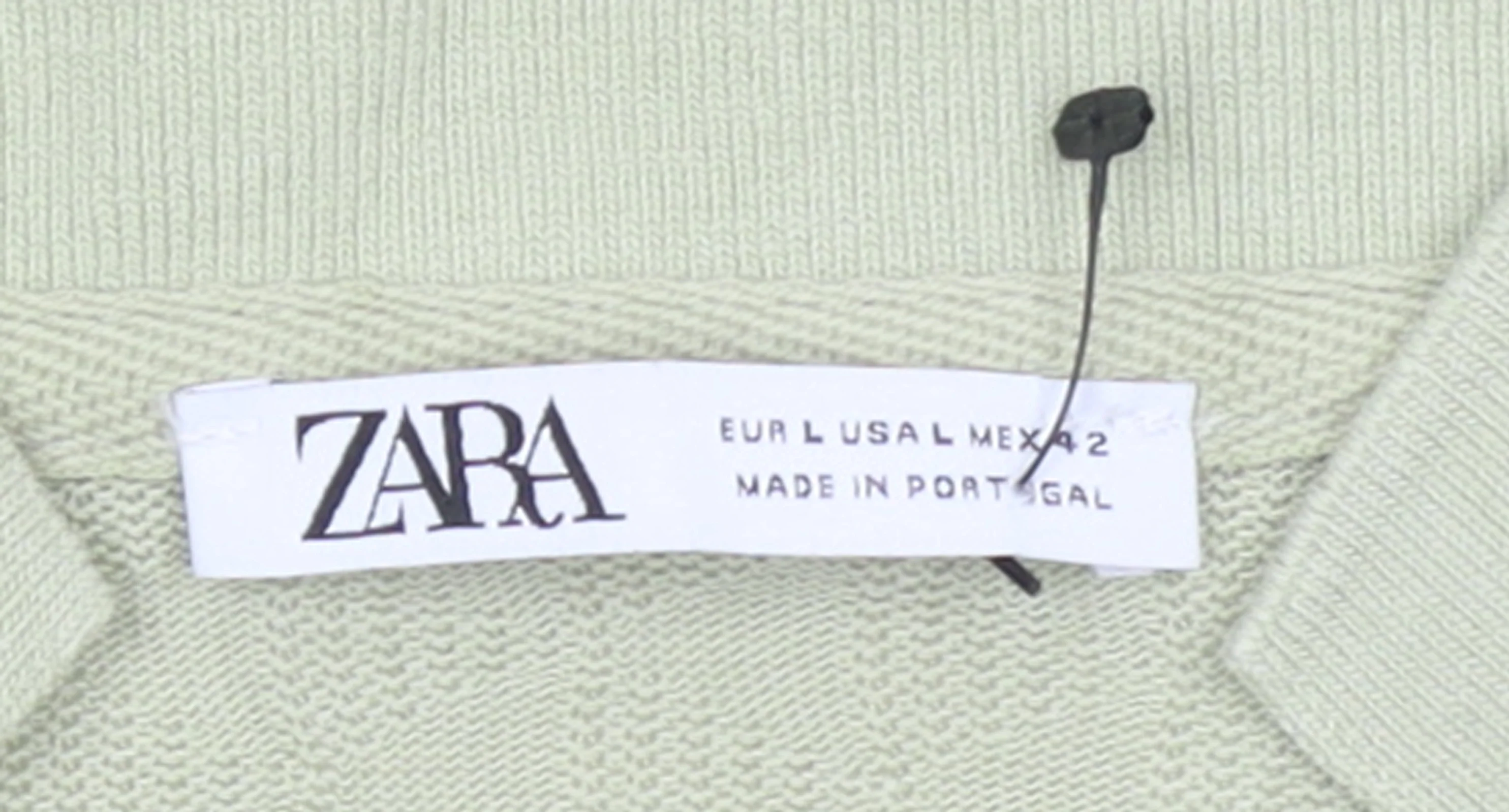 Zara Womens Green Lyocell Cotton Polo Shirt Size L Short Sleeve - Image 4