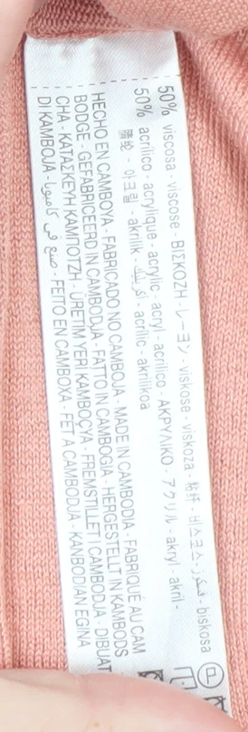 Zara Womens Pink Crew Neck Long Sleeve Pullover Jumper Size S - Image 5