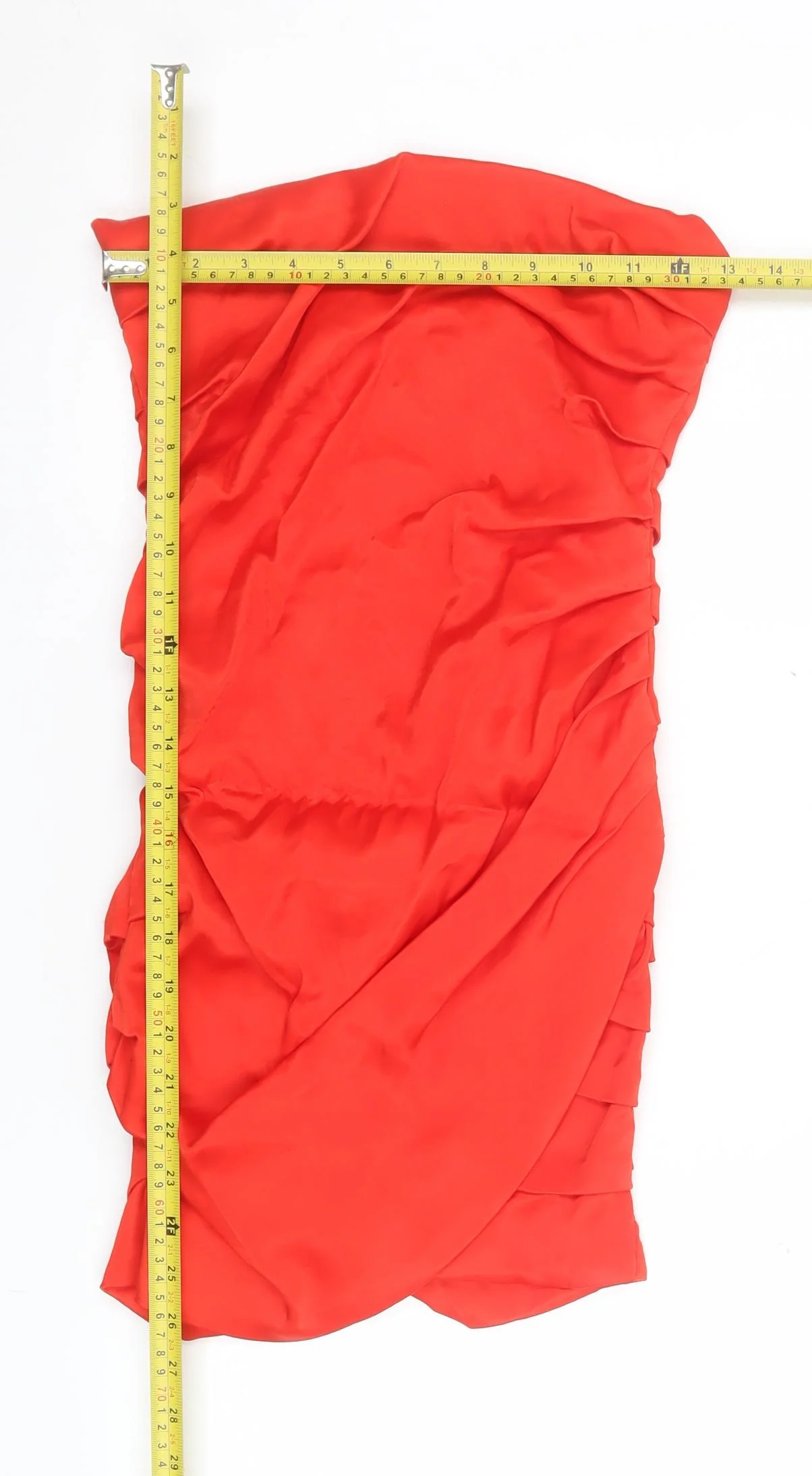 Zara Women's Red Strapless Ruched Bodycon Short Dress XS - Image 2