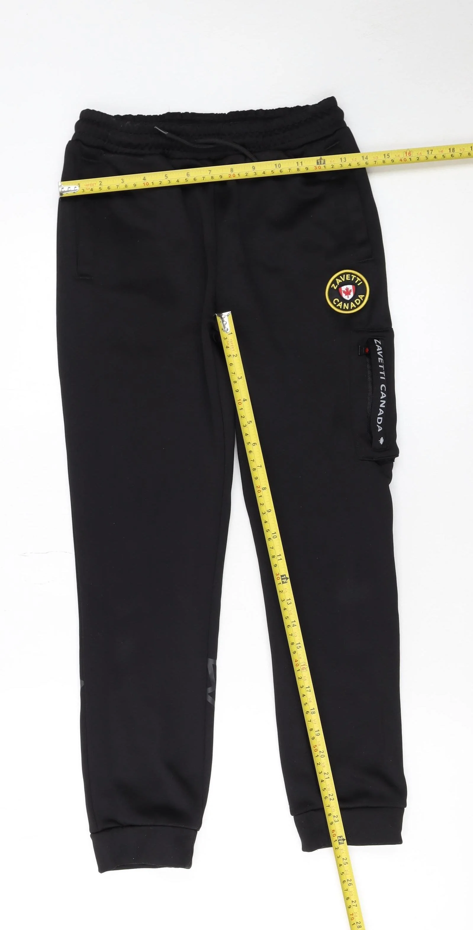 Zavetti Canada Boys Black Jogger Sweatpants M Elastic Waist Fleece - Image 2