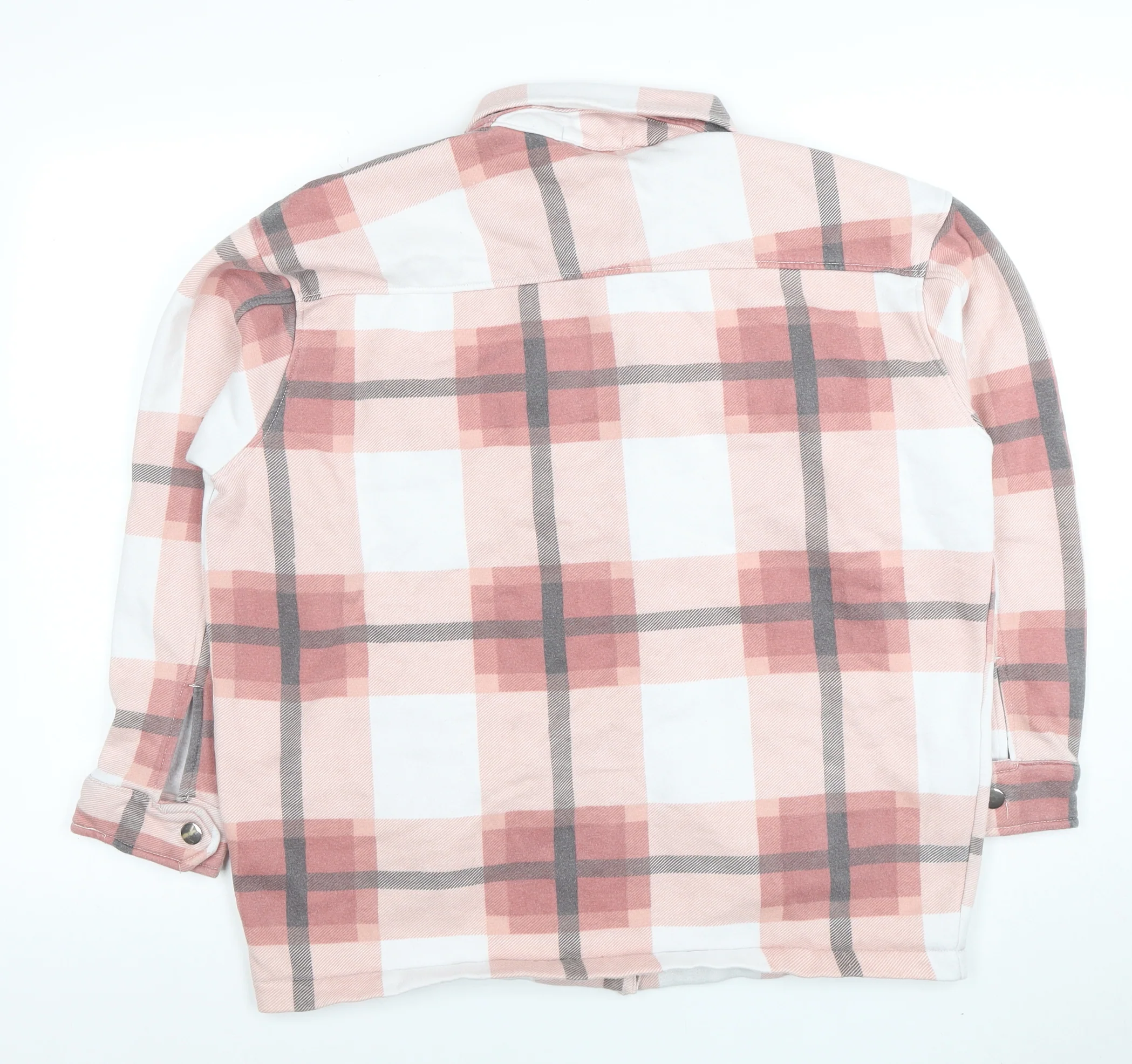 Zino Women Pink Check Cotton Blend Jacket Size S Casual - Image 3